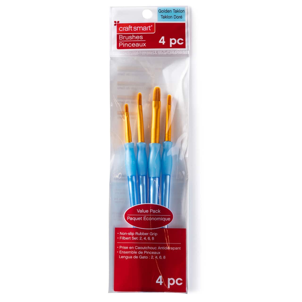 9 Packs: 4 ct. (36 total) Filbert Golden Taklon Brush Set by Craft Smart®